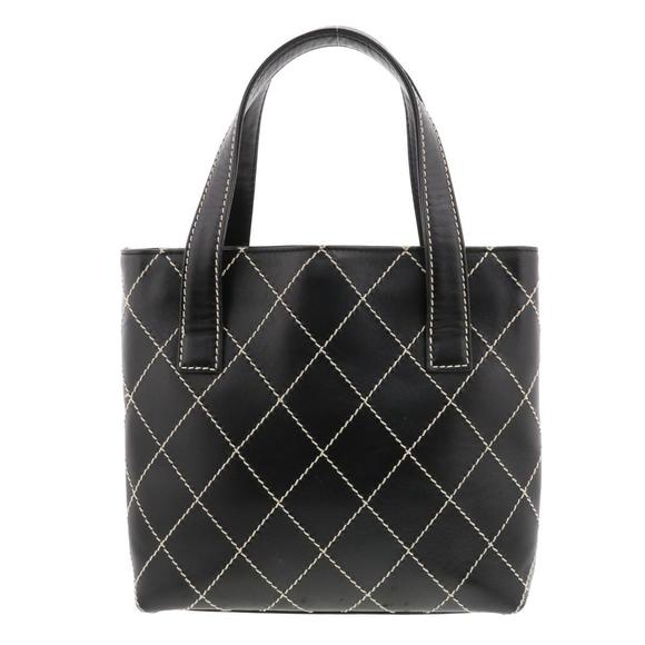 CHANEL Wild Stitch Hand Bag Black Handbag - Picture 4 of 6